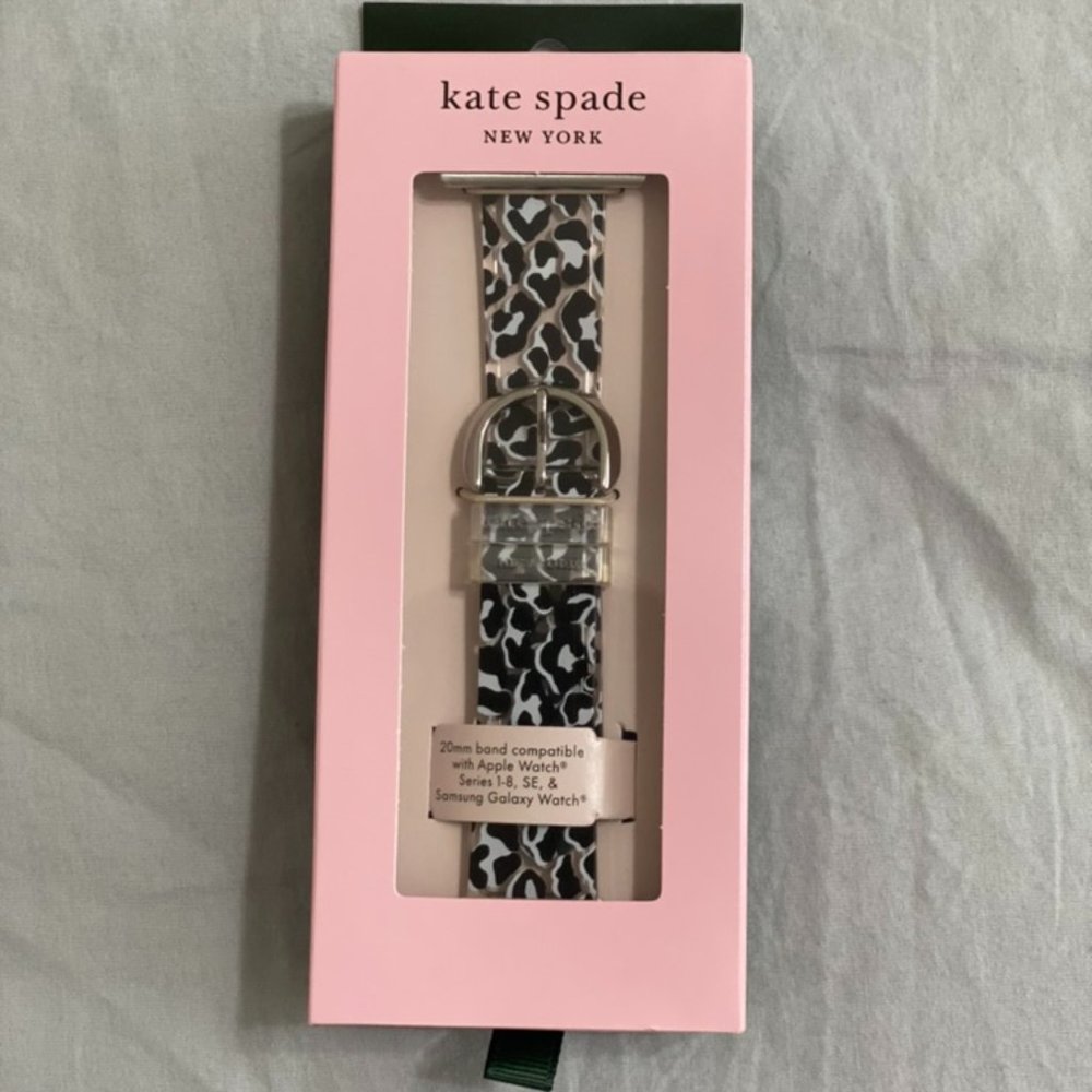 KATE SPADE NEW YORK 20MM BAND FOR APPLE AND SAMSUNG GALAXY WATCH LEOPARD PRINT